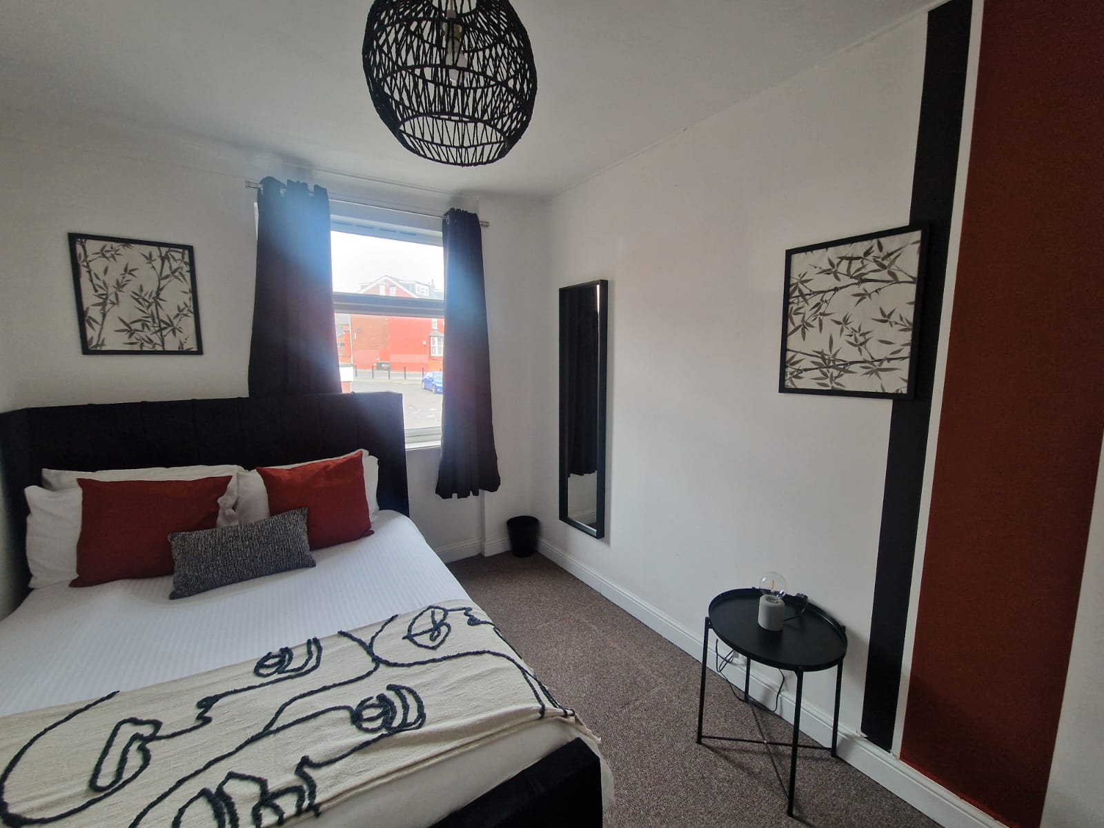 King-size bed listed by hmh stays providing long-term accommodation for contractors