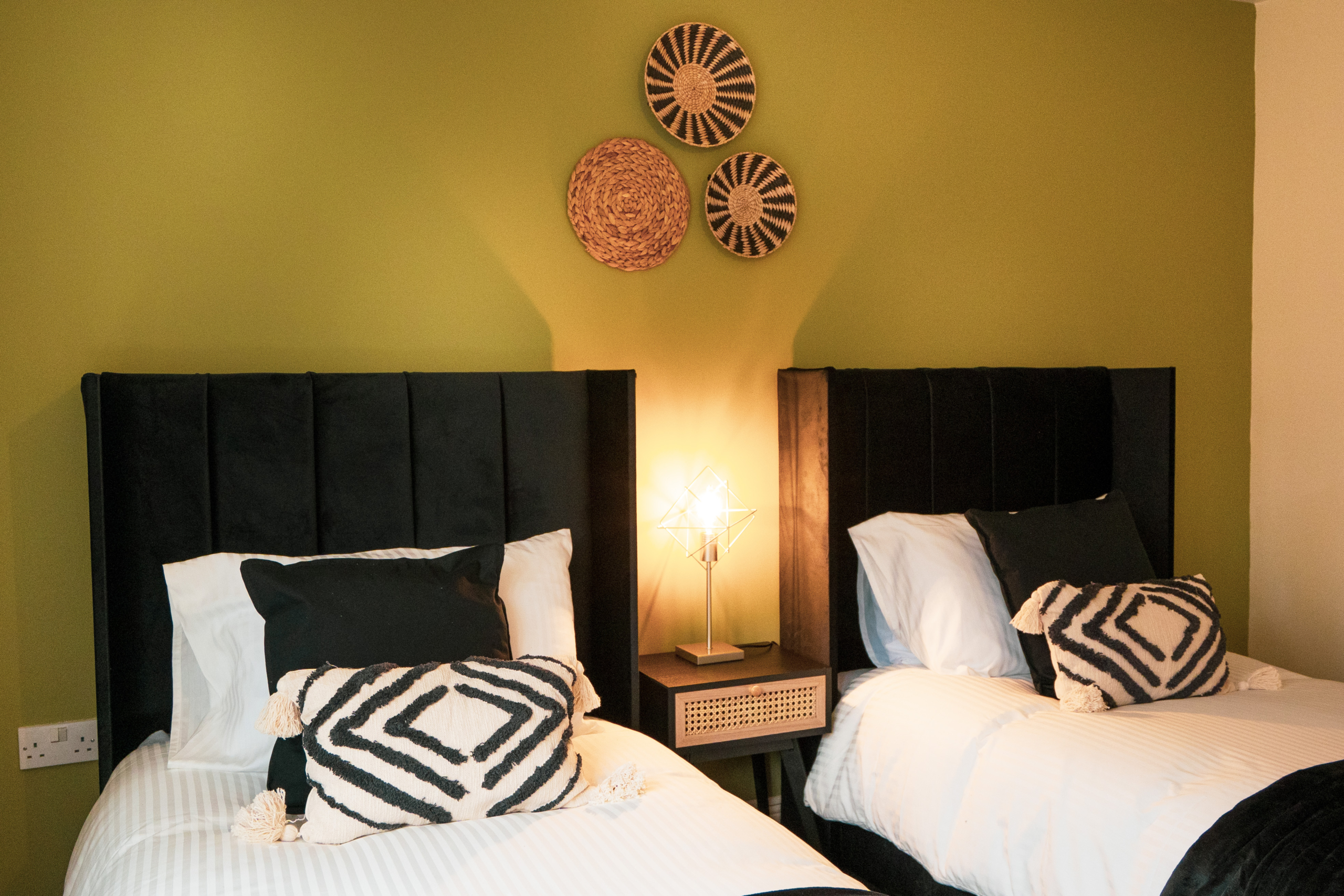 Two single beds listed by HMH Stays in Solihull for long-term contractor booking