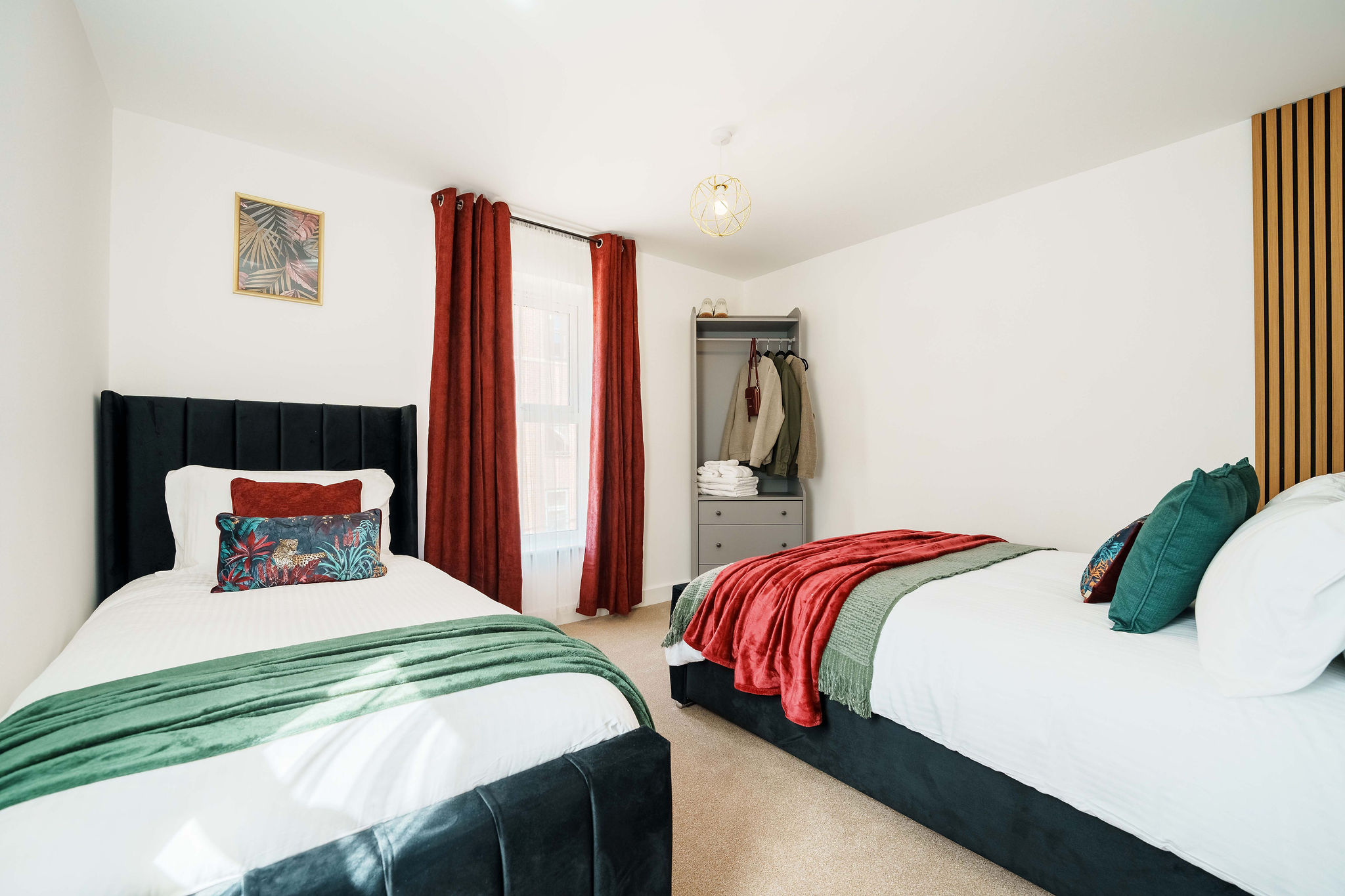 Two single bedrooms listed by HMH Stays providing long-term accommodation