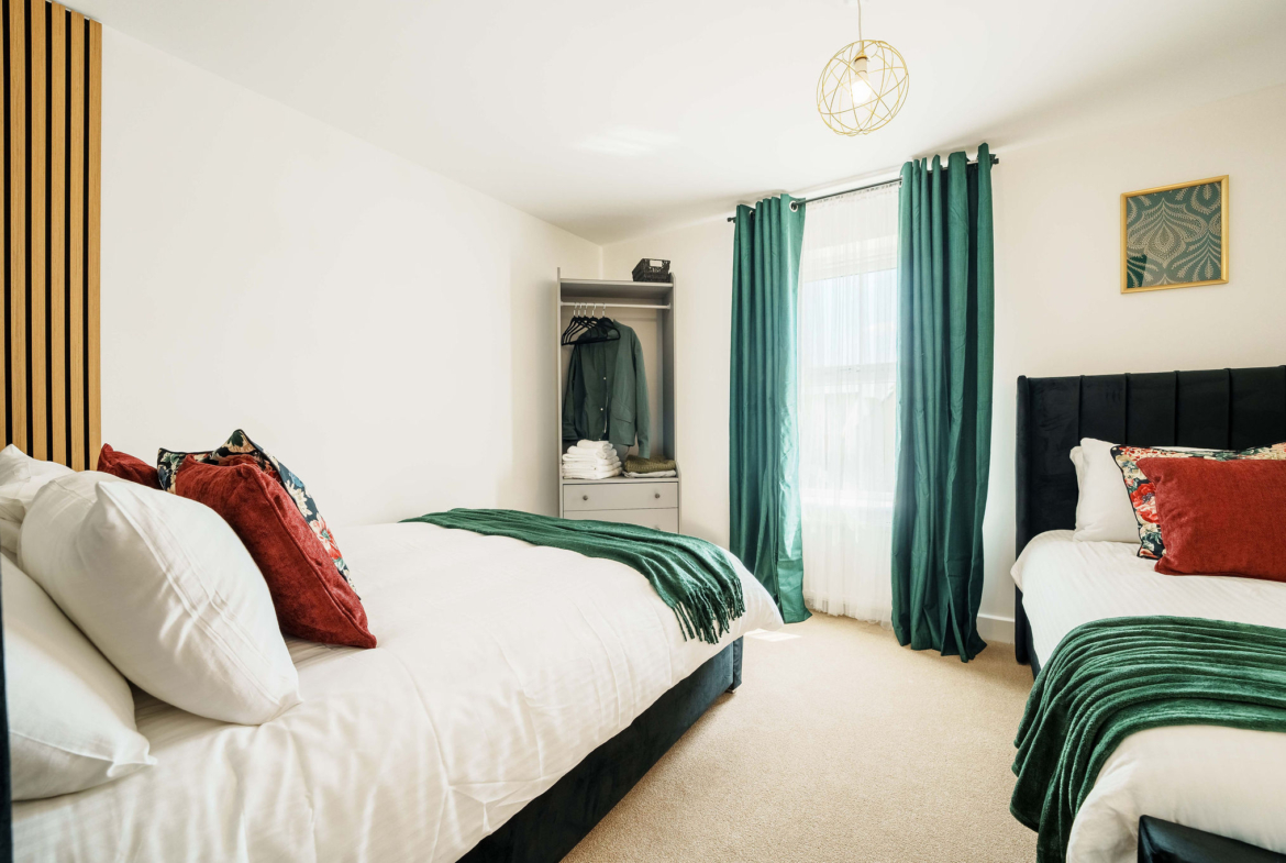two single bedrooms providing by HMH Stays for contractor accommodation