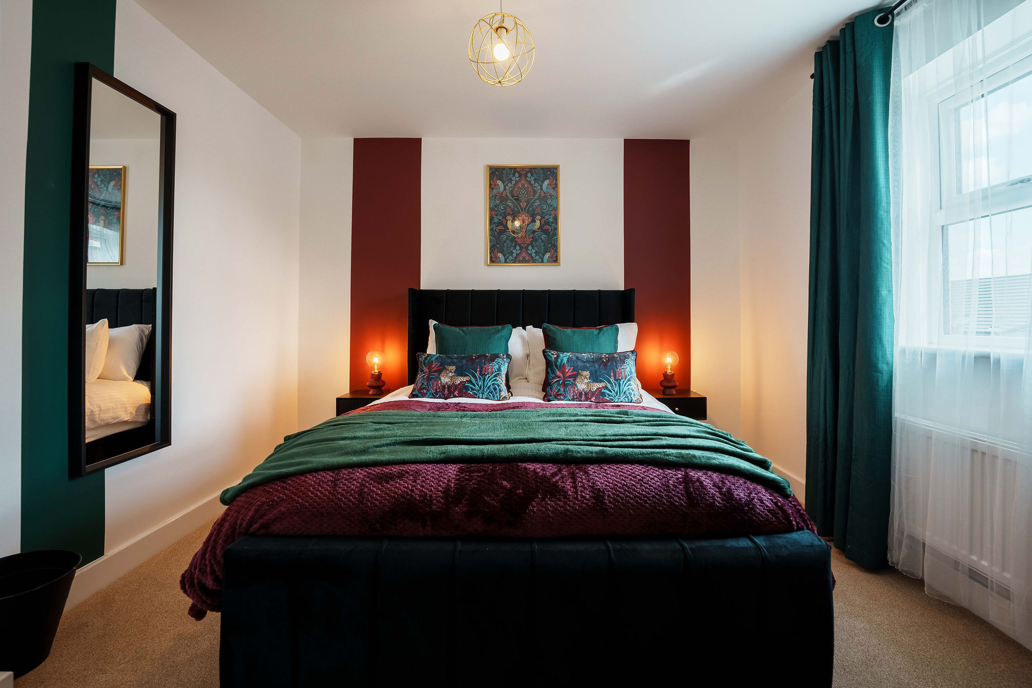 King-size bedroom for contractor accommodation listed by HMH Stays