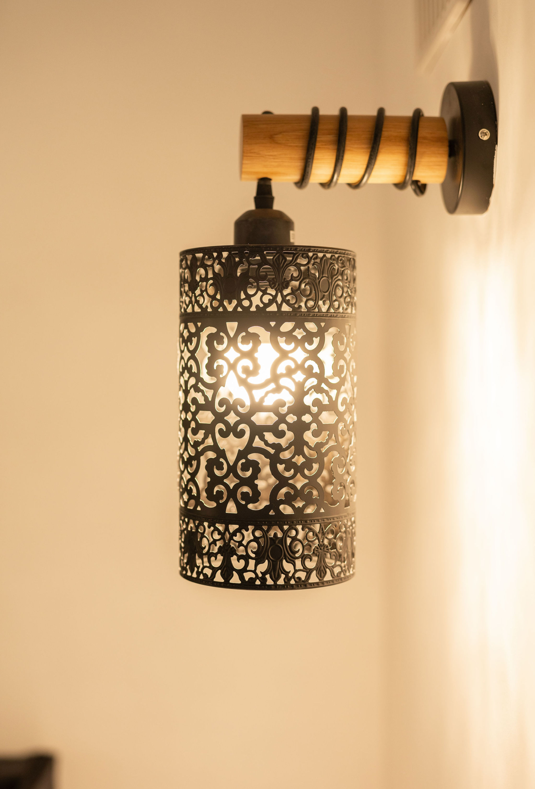 Lamp surrounding by cage