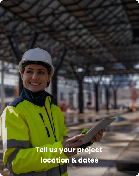 Female construction worker smiling